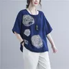 Blouses Femmes Chemises 2022 Femmes Tops Summer Casual Coton Loose Chemise Linge Femme manches courtes surdimensionnées Vintage Blusas Mujer