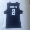 SJzl98 Devin Booker # 2 Moss Pointary Point Navy Bule Mens Koszykówka Jersey