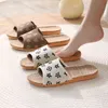 Suihyung sommar hemskor casual lin toffles kvinnor antislip linne sula glider kvinnliga platta sandaler par inomhus flip flops g220518