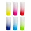 US Warehouse 3 unz Gradient Rainbow Shot Klielki Kolorowe wina Tubllery Frosted Sublimation Glass Cups