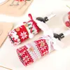 Christmas Decorations Knit Wine Bottle Covers Snowflake Tree Wine Bottles Cover With Bowknot Beer Cover New Year Xmas