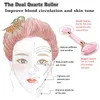 1/2st Rose Quartz Facial Massage Jade Roller Guasha Board Double Heads Face Lift Body Skin Relaxation Slimming Beauty 220510