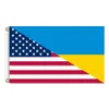 NOWY!!! Party Montaż Flaga Pokoju Stoję z Ukraina Flag Wsparcie Ukrainy Banner Poliester 3x5 FT DHL Szybki 0414