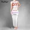 Noisydesigns Custom Women Casual Bodycon Summer Maxi Dress Doppia fessura Vest Robe O Neck senza maniche Lady Tank Beachwear Sexy 4XL 220616