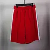 Estilo de moda informal Style Shorts para hombres Palma retro Blanca Contraste Cinta rayada para parejas Pantalones de chándal de moda