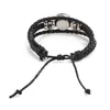 New 12 Constellation Zodiac Sign Black Braided Leather Bracelet Leo Taurus Gemini Woven Glass Dome Jewelry Men Women Bracelet GC1044