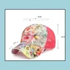 Flicka rosa blomma kepsar unisex klassiska baseball hattar sommar mesh hatt snapback fritid solskydd mössa hip hop gga2496 drop leverans 2021 tillgång