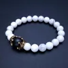 Cross-Border New Arrival Charm Men strand Bracelet Fashion Alloy Crown Tigereye Beads Bangle Jewelry Men