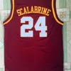 SJ98 C202 Brian Scalabrine #24 USC Trojans University of Southern Comminial College College Basket Buckeys Name Double Stitched and Number Shipping