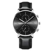 Armbandsur Relogio Masculino Guanqin Clock Men mode Creative Chronograph Luminous Analog Retro Leather Strap Quartz Watch