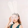 Spitze Bunny Girl Haarband Party Wimpern Spitze Masken Schleier Abdeckung Bunny Nachtclub Niedliche Ohren Stirnband Geburtstag Performance Zubehör Kopfschmuck Festliche Lieferungen