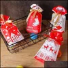 Gift Wrap Event Party Supplies Festive Home Garden Dot Plastic Cookie Candy Dstring Bag Ribbon Snack Dhfy4