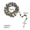 Pendant Necklaces Jesus Cross Rosary Necklace Vintage Catholic Gifts Wholesale Jewelry 2022 Trend Cloisonne Copper BeadPendant