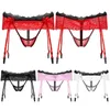 Women's Panties Gay Men Hollow Out Lace Skirted G-String Thongs Sexy Elastic Waist Crotchless Briefs T-Back Garter Belts Sissy UnderwearWome