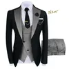 Costume Homme Clothing Luxury Party Stage Men's Suit Groomsmen Regular Fit Tuxedo 3 Peice Set JacketTrousersVest 220812