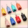 Keychains Fashion Accessories Creative Bat Shaped Pu Leather Keychain Women Men Car Key Protective Er Waist Hanging Case Jewelry Drop Delive