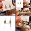 Dangle Chandelier Earrings Jewelry Gold Square Rhinestone Drop Vintage Ear Accessories Gift Women Fashion Party Delivery 2021 Ngasr