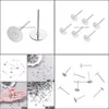 Andere 500 stücke 4 5 6 8mm Edelstahl Blank Post Ohrring Stud Basis Pins Cabochon Cameo Einstellungen Flache runde Tablett für DIY Schmuck1 Drop Lieferung