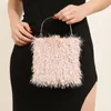 Женская кисточка -сумочка для вечерней сцепления белая жемчужная цепь плеча роскошная дизайнерская вечеринка 220527