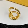 Designer Letter Rings Classic Gold Polated Ring Dames Business Party Open Ring Fashion Sieraden