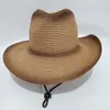 Berets Men Hat градуировала цветовая ковбойская ковбой лето солнце защита панама китайские винтажные шляпы Женщины соломки пляж