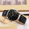 Wholesales customized 023 Hottest couple's quartz watch 30M waterproof round leather strap gift men and women wristwatch