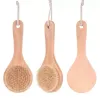 Dry Skin Body Brush with Short Wooden Handle Boar Bristles Shower Scrubber Exfoliating Massager FY5312 1103