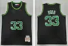 Vintage koszulki do koszykówki zszyte 33 Larry Bird Jersey 34 Paul Pierce Ray Allen Kevin Garnett Rajon Rondo koszulki białe zielone czarne retro oddychające koszulki sportowe