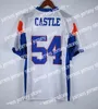 New 7 Alex Moran 54 Thad Castle Football Jersey Blue Mountain State BMS TV Show Goats Double Stitched Name and Number Top Quality