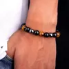 Brins de perles Bracelet en pierre d'obsidienne naturelle Aimant Bracelets en œil de tigre Minceur Bracelet en hématite tressé Perte de poids saine Juif Lars22