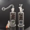 Partihandel mini 10 mm rökning spiral färgglada vatten dab oljerigg bongs rör med glas tobakskål och silikonstråslang