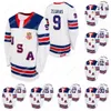 UF USA 2021 IIHF WJC Gold Winner Jersey 9 Trevor Zegras 30 Spencer Knight Cam York Hunter Skinner Matthew Boldy Cole Caufield Matthew Beniers