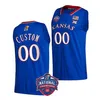 2022 NCAA Final Four 4 Custom Ku Kansas Jayhawks 농구 유니폼 33 David McCormack Jerseys 55 Jalen Coleman-Lands 21 Zach Clemence 10 Jalen Wilson 24 KJ Adams Jr.