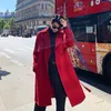 Męskie okopy płaszcze mężczyzn luźne, swobodna długa kurtka płaszcz odzieży wierzchnia męskie kobiety vintage streetwear Hip Hop Red Cardigan Windbreaker Overcoat 220826