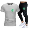 الرجال s يجمد Summer Leisure مجموعة T Shirt سراويل قطعتين غير رسمي للملابس الرياضية للملابس الرياضية العلامة التجارية بدلة العرق 220613