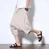 Etnische kleding M-5xl Plus Maat Men Harem broek 2022 Heren Zomer Katoen linnen Joggers Male vintage Chinese stijl Kruis