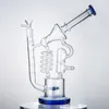 Tubi per acqua spessi da 5 mm, bong Big Recycler da 12 pollici, bong a matrice, impianti di perforazione ad alta Dab con ciotola femmina da 14 mm, tubi per fumatori verde blu