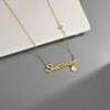 Stainless Steel 12 Zodiac Sign Necklace Pendant Gold Chain Virgo Cancer Letter Pendants Charm Star Astrology Necklaces for women fine fashion jewelry