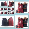 Christmas Decorations Festive Party Supplies Home Garden Plaid Dstring Gift Bag Santa Sacks Kids Candy Bags Dhnsg