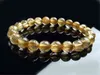 Natural Brazil Gold Rutilated Quartz Woman Man Titanium Wealthy Beads Bracelet 7mm 8mm 9mm 10mm Jewelry Bangle AAAAAA