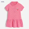 Little Maven Frocks for Girls Summer Baby Girl Barn Kläder Småbarn Bomull Strawberry Print Dress for Kids 2-7 år G220506