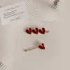 Wholesale Ins Hot Selling Simple Love Hairpin Retro Metal One-Word Clip Cute Sweet Colorful Epoxy Duckbill Clip For Woman Girls