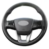 Steering Wheel Covers Black Genuine Leather Car Cover For Ix25 2014-2022 Creta 2022-2022 Elantra Ix35 2022-2022Steering CoversSteering