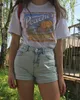 kuakuayu HJN Unisex Vintage Fashion Peaches Records Nastri T-Shirt Hipsters Grunge Style Graphic Tee 220402