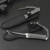 Survival Prosto nóż 440C Dwukolorowy Tanto Point Blade Full Tang Paracord Uchwyt Noże z osłoną nylonową