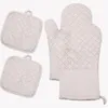 Oven Mitts Cotton Silicone Anti-skid and High Temperature Resistant Gloves Microwave Heat Resistant Glove Baking Anti-hot Silicone