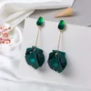 Mode et style créatif pétales et feuilles longues boucles d'oreilles bijoux dames boucles d'oreilles fleur exquises fête jouer bijoux boucles d'oreilles