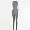 Jumpsuits voor dames rompers sexy mouwloze bodycon jumpsuit dames kleding één stuk club outfits rits fitness body tracksuit overal