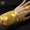 ANIID Indiase 24K vergulde gouden armbanden met ring Dubai bruiloft bruids manchet armbanden armbanden groothandel Afrikaanse charme sieraden geschenken 220715