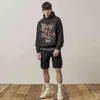 Vintage Present Rose Skull Print Hoodie High Street Loose Couple Men